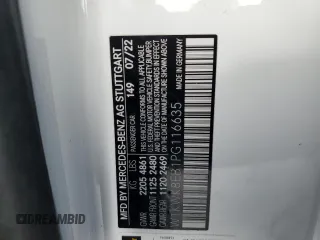 2023 Mercedes-Benz C 300 with VIN W1KWK8EB1PG116635, listed as a Copart auction lot 89201975 with Not Provided miles and Salvage Title. Bid and sale history available at DreamBid. Image 13.
