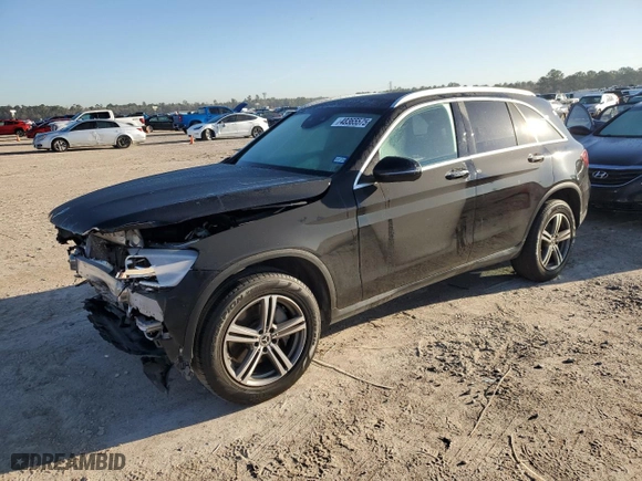 2020 Mercedes-Benz GLC with VIN W1N0G8DB9LF773162, listed as a Copart auction lot 48365575 with 59,668 mi miles and Salvage Title. Bid and sale history available at carsss.com. Image 1.