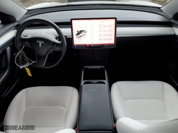 2023 Tesla Model 3 with VIN 5YJ3E1EA9PF515418, listed as a Copart auction lot 43785455 with 6,998 mi miles and Salvage Title. Bid and sale history available at carsss.com. Image 8.