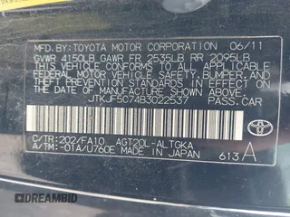 2011 Scion tC z VIN JTKJF5C74B3022537, wystawiony jako IAAI lot #42107582 z przebiegiem 184 847 mil mil oraz . Historia ofert i sprzedaży dostępna na DreamBid. Obrazek 9.
