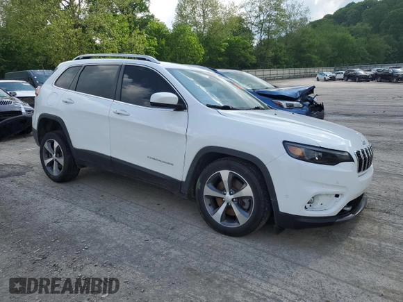 2021 Jeep Cherokee Limited with VIN 1C4PJMDX8MD184726, listed as a Copart auction lot 57067075 with Not provided miles and Salvage title. Bid and sale history available at DreamBid. Image 4.