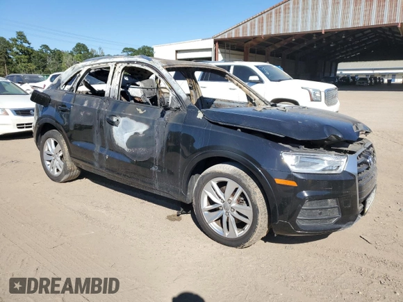 2017 Audi Q3 Premium with VIN WA1BCCFS4HR015953, listed as a Copart auction lot 75242954 with 0 mi miles and Salvage Title. Bid and sale history available at carsss.com. Image 4.