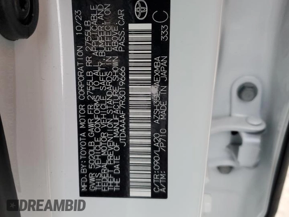 2024 Toyota Crown XLE с VIN JTDAAAAF7R3019666, выставлен на аукционе Copart как лот 52778215 с пробегом 1 096 миль миль и Списание • Salvage title. История ставок и продаж доступна на DreamBid. Изображение 14.
