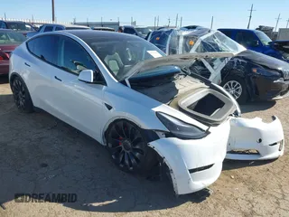 2023 Tesla Model Y Performance with VIN 7SAYGDEF3PF761252, listed as a IAAI auction lot 41753906 with Not Provided miles and . Bid and sale history available at DreamBid. Image 1.