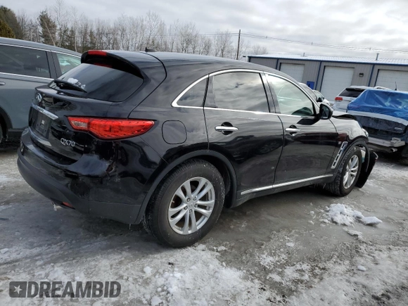 2017 Infiniti QX70 with VIN JN8CS1MW0HM411015, listed as a Copart auction lot 44016155 with Not Provided miles and Salvage Title. Bid and sale history available at carsss.com. Image 3.