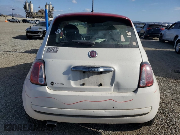 2015 FIAT 500 Pop with VIN 3C3CFFAR3FT612477, listed as a Copart auction lot 54774185 with 124,803 mi miles and Salvage title. Bid and sale history available at DreamBid. Image 6.
