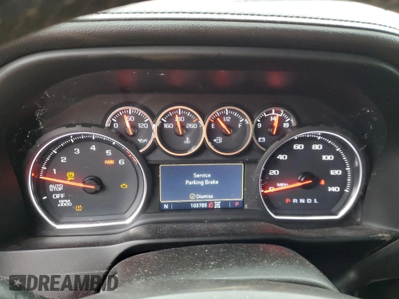 2020 Chevrolet Silverado 1500 LTZ with VIN 1GCUYGEDXLZ225427, listed as a Copart auction lot 43807995 with 103,785 mi miles and Clean Title. Bid and sale history available at DreamBid. Image 9.