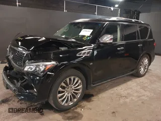 2017 Infiniti QX80 with VIN JN8AZ2NE1H9160930, listed as a IAAI auction lot 42080203 with 92,222 mi miles. Bid and sale history available at carsss.com. Image 2.