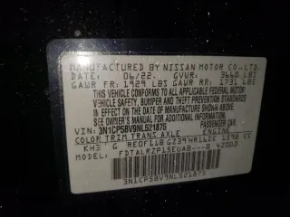 2022 Nissan Kicks S z VIN 3N1CP5BV9NL521875, wystawiony jako Copart lot #48130465 z przebiegiem 52 950 mil mil oraz Szkoda całkowita • Salvage title. Historia ofert i sprzedaży dostępna na DreamBid. Obrazek 12.
