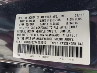 2015 Acura TLX V6 z VIN 19UUB2F32FA019940, wystawiony jako IAAI lot #42056948 z przebiegiem 148 199 mil mil oraz . Historia ofert i sprzedaży dostępna na DreamBid. Obrazek 9.