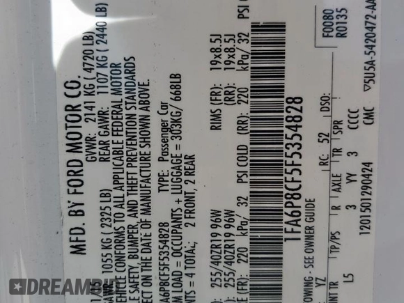 2015 Ford Mustang GT z VIN 1FA6P8CF5F5354828, wystawiony jako Copart lot #56556785 z przebiegiem 122 885 mil mil oraz Szkody całkowita. Historia ofert i sprzedaży dostępna na DreamBid. Obrazek 13.