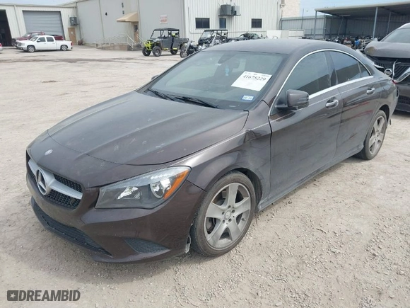 2015 Mercedes-Benz CLA-Class CLA 250 with VIN WDDSJ4EBXFN185179, listed as a IAAI auction lot 41675229 with 104,131 mi miles. Bid and sale history available at carsss.com. Image 2.