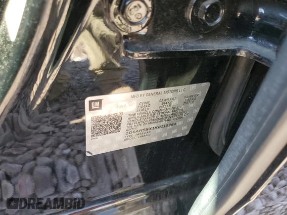2019 Cadillac CTS Luxury RWD with VIN 1G6AR5SX1K0110384, listed as a Copart auction lot 76725354 with 74,699 mi miles and Salvage Title. Bid and sale history available at DreamBid. Image 12.