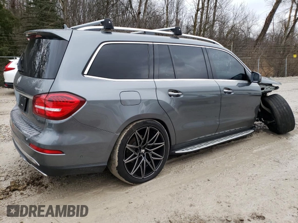 2018 Mercedes-Benz GLS 450 with VIN 4JGDF6EE9JB067785, listed as a Copart auction lot 82624643 with 81,663 mi miles and . Bid and sale history available at DreamBid. Image 3.
