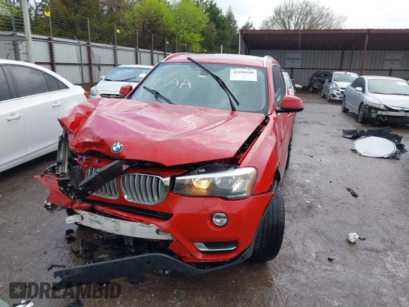 2015 BMW X3 xDrive28i with VIN 5UXWX9C53F0D53537, listed as a IAAI auction lot 41958100 with 165,866 mi miles. Bid and sale history available at carsss.com. Image 18.
