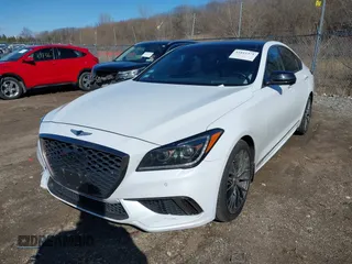 2018 Genesis G80 3.3T Sport with VIN KMHGN4JBXJU222333, listed as a IAAI auction lot 41815371 with 77,494 mi miles. Bid and sale history available at carsss.com. Image 17.