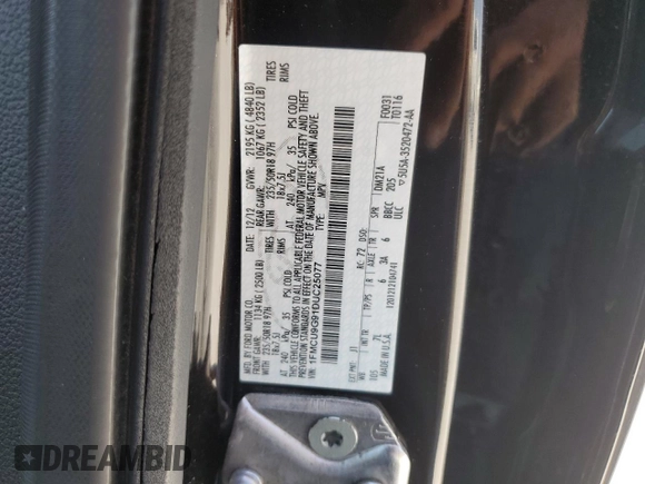 2013 Ford Escape SE с VIN 1FMCU9G91DUC25077, выставлен на аукционе Copart как лот 60888305 с пробегом 212 409 миль миль и Списание • Salvage title. История ставок и продаж доступна на DreamBid. Изображение 12.