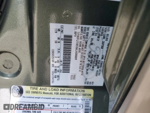 2006 Ford Expedition Eddie Bauer with VIN 1FMFU18536LA08889, listed as a Copart auction lot 43608385 with 205,096 mi miles and Salvage Title. Bid and sale history available at carsss.com. Image 14.