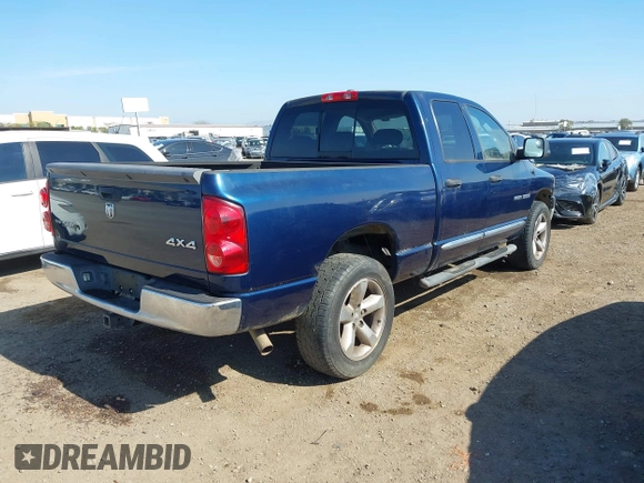 2007 Dodge 1500 SLT with VIN 1D7HU18207J606248, listed as a IAAI auction lot 42141047 with 128,821 mi miles. Bid and sale history available at carsss.com. Image 4.