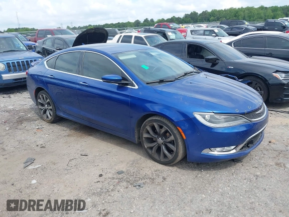 2015 Chrysler 200 C with VIN 1C3CCCCG9FN520292, listed as a IAAI auction lot 38802898 with 188,083 mi miles. Bid and sale history available at carsss.com. Image 1.