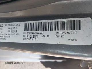 2012 Chrysler 200 LX with VIN 1C3CCBAB7CN305295, listed as a IAAI auction lot 42152143 with 184,352 mi miles. Bid and sale history available at carsss.com. Image 9.