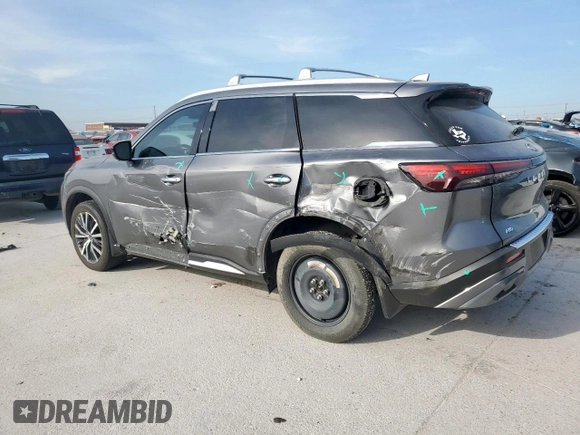 2023 Infiniti QX60 Sensory with VIN 5N1DL1GS6PC331997, listed as a Copart auction lot 50126055 with 37,710 mi miles and Salvage title. Bid and sale history available at DreamBid. Image 2.