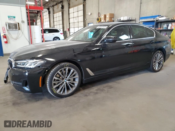 2021 BMW 5 Series 530i xDrive with VIN WBA13BJ01MCF15454, listed as a Copart auction lot 56922345 with 115,667 mi miles and Salvage title. Bid and sale history available at DreamBid. Image 1.