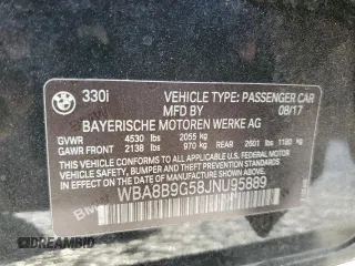2018 BMW 3 Series 330i with VIN WBA8B9G58JNU95889, listed as a Copart auction lot 49611305 with 54,229 mi miles and Salvage Title. Bid and sale history available at carsss.com. Image 12.