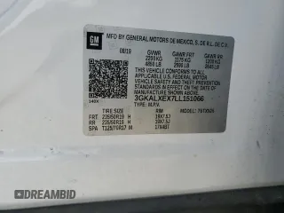 2020 GMC Terrain Denali with VIN 3GKALXEX7LL151066, listed as a Copart auction lot 50379815 with 56,333 mi miles and Salvage title. Bid and sale history available at DreamBid. Image 15.