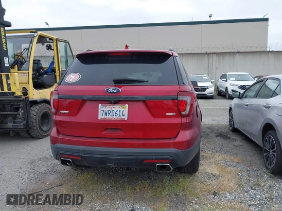 2017 Ford Explorer Sport with VIN 1FM5K8GT3HGB06956, listed as a IAAI auction lot 41787500 with Not Provided miles and . Bid and sale history available at carsss.com. Image 16.