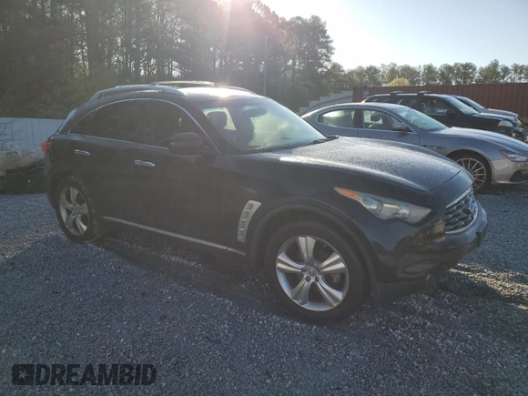 2010 Infiniti FX with VIN JN8AS1MU0AM800328, listed as a Copart auction lot 46993445 with 201,409 mi miles and Salvage title. Bid and sale history available at DreamBid. Image 4.