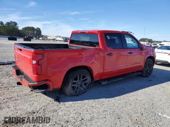 2024 Chevrolet Silverado 1500 Custom with VIN 1GCPABEK9RZ386105, listed as a Copart auction lot 45784925 with 6,080 mi miles and Salvage Title. Bid and sale history available at DreamBid. Image 3.