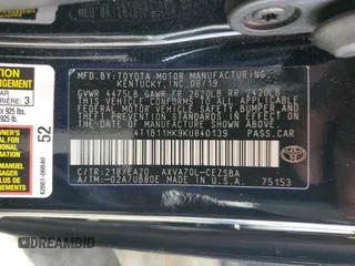 2019 Toyota Camry LE with VIN 4T1B11HK9KU840139, listed as a Copart auction lot 52015825 with 77,939 mi miles and Salvage Title. Bid and sale history available at carsss.com. Image 15.