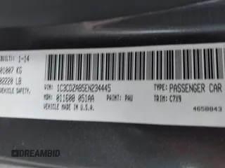2014 Dodge Avenger SE with VIN 1C3CDZAB5EN234445, listed as a IAAI auction lot 42669108 with 82,930 mi miles and . Bid and sale history available at DreamBid. Image 9.