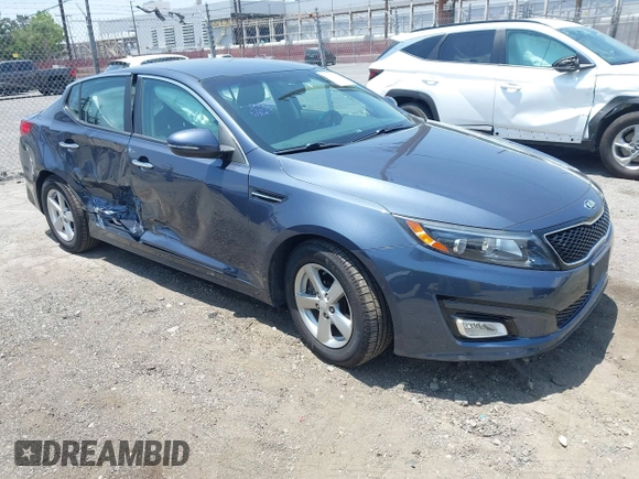 2015 Kia Optima LX with VIN 5XXGM4A78FG441226, listed as a IAAI auction lot 42576517 with 166,212 mi miles and . Bid and sale history available at DreamBid. Image 1.