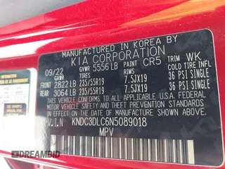 2022 Kia EV6 Wind z VIN KNDC3DLC6N5089018, wystawiony jako IAAI lot #41748175 z przebiegiem 25 157 mil mil oraz . Historia ofert i sprzedaży dostępna na DreamBid. Obrazek 9.