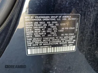 2021 Volkswagen Atlas SE с VIN 1V2DP2CA1MC588216, выставлен на аукционе Copart как лот 81936754 с пробегом 64 894 миль миль и Списание • Salvage title. История ставок и продаж доступна на DreamBid. Изображение 14.
