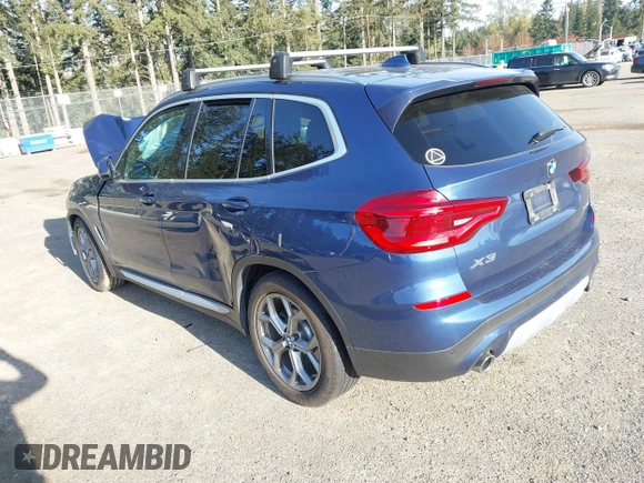 2020 BMW X3 xDrive30i with VIN 5UXTY5C04LLT35519, listed as a IAAI auction lot 42018934 with Not Provided miles and . Bid and sale history available at DreamBid. Image 3.