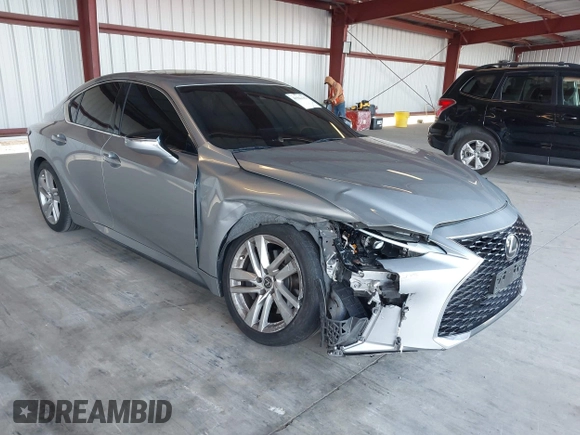 2021 Lexus IS 300 with VIN JTHCA1D24M5111198, listed as a IAAI auction lot 41944185 with 68,309 mi miles and . Bid and sale history available at DreamBid. Image 1.