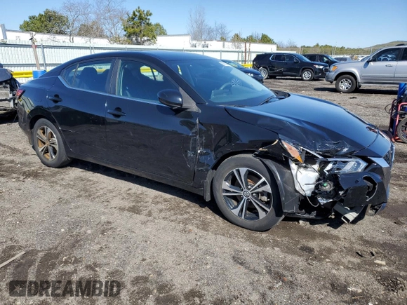 2021 Nissan Sentra SV with VIN 3N1AB8CV5MY225873, listed as a Copart auction lot 52103995 with 25,362 mi miles and Salvage Title. Bid and sale history available at DreamBid. Image 4.
