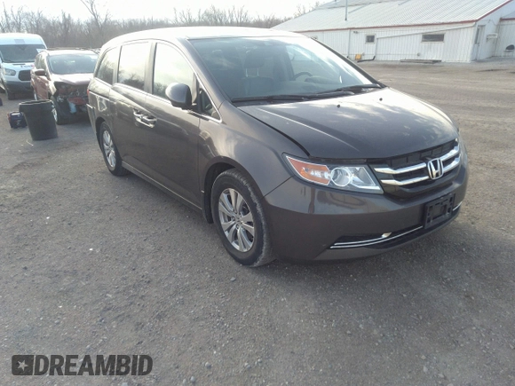 2014 Honda Odyssey EX-L with VIN 5FNRL5H64EB037646, listed as a IAAI auction lot 41786768 with 116,491 mi miles and . Bid and sale history available at carsss.com. Image 1.