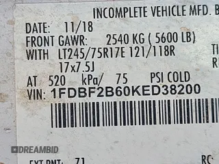 2019 Ford F-250 XL with VIN 1FDBF2B60KED38200, listed as a IAAI auction lot 42888445 with 330,063 mi miles and . Bid and sale history available at DreamBid. Image 1.