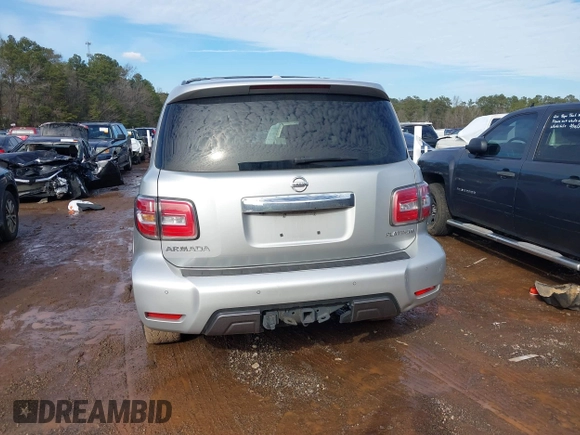 2020 Nissan Armada Platinum with VIN JN8AY2NF6L9360609, listed as a IAAI auction lot 41317857 with 142,243 mi miles. Bid and sale history available at carsss.com. Image 16.