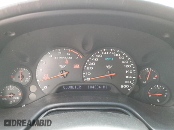1998 Chevrolet Corvette with VIN 1G1YY22GXW5124587, listed as a Copart auction lot 48278364 with 104,384 mi miles and Salvage Title. Bid and sale history available at DreamBid. Image 9.