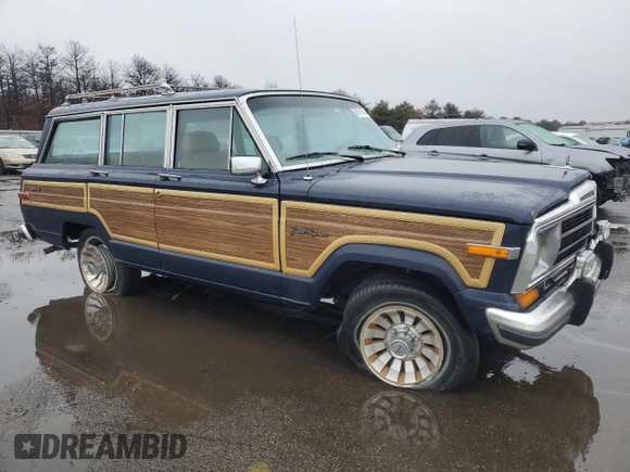 1987 Jeep Grand Wagoneer with VIN 1JCNJ15U7HT006097, listed as a Copart auction lot 89191925 with 119,168 mi miles and Salvage title. Bid and sale history available at DreamBid. Image 4.