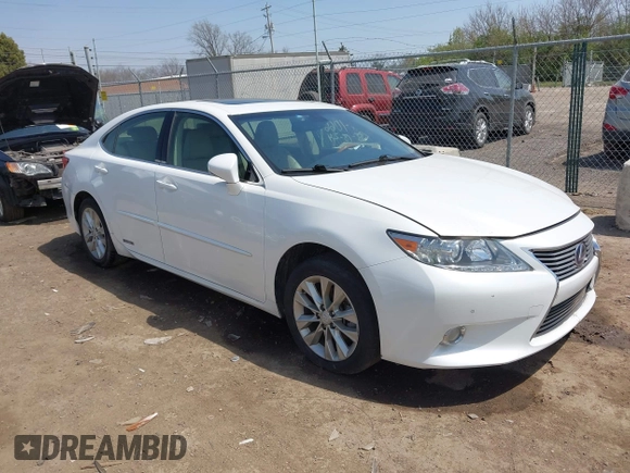 2014 Lexus ES 300h with VIN JTHBW1GG9E2068257, listed as a IAAI auction lot 42043095 with 130,560 mi miles and . Bid and sale history available at DreamBid. Image 1.