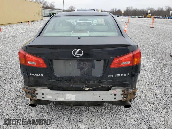 2006 Lexus IS 250 with VIN JTHCK262862007334, listed as a Copart auction lot 52905705 with 210,695 mi miles and Salvage Title. Bid and sale history available at DreamBid. Image 6.