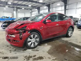 2024 Tesla Model Y Long Range with VIN 7SAYGDEE2RF993786, listed as a Copart auction lot 48183205 with 23,537 mi miles and Salvage Title. Bid and sale history available at carsss.com. Image 1.