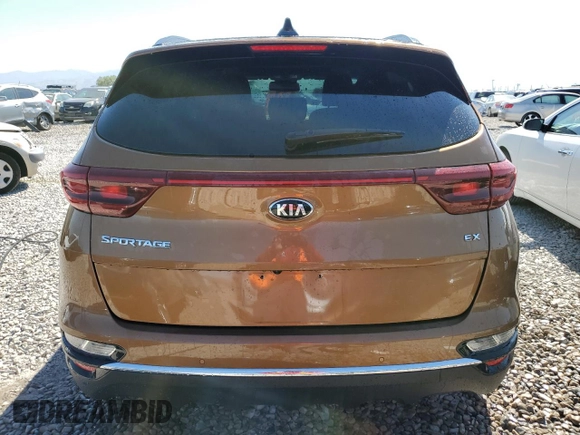 2021 Kia Sportage EX with VIN KNDPNCAC2M7924768, listed as a Copart auction lot 57914625 with 25,798 mi miles and Salvage title. Bid and sale history available at DreamBid. Image 6.