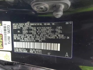 2013 Toyota Sienna LE AAS with VIN 5TDKK3DC8DS401419, listed as a IAAI auction lot 42007146 with 182,651 mi miles. Bid and sale history available at carsss.com. Image 9.
